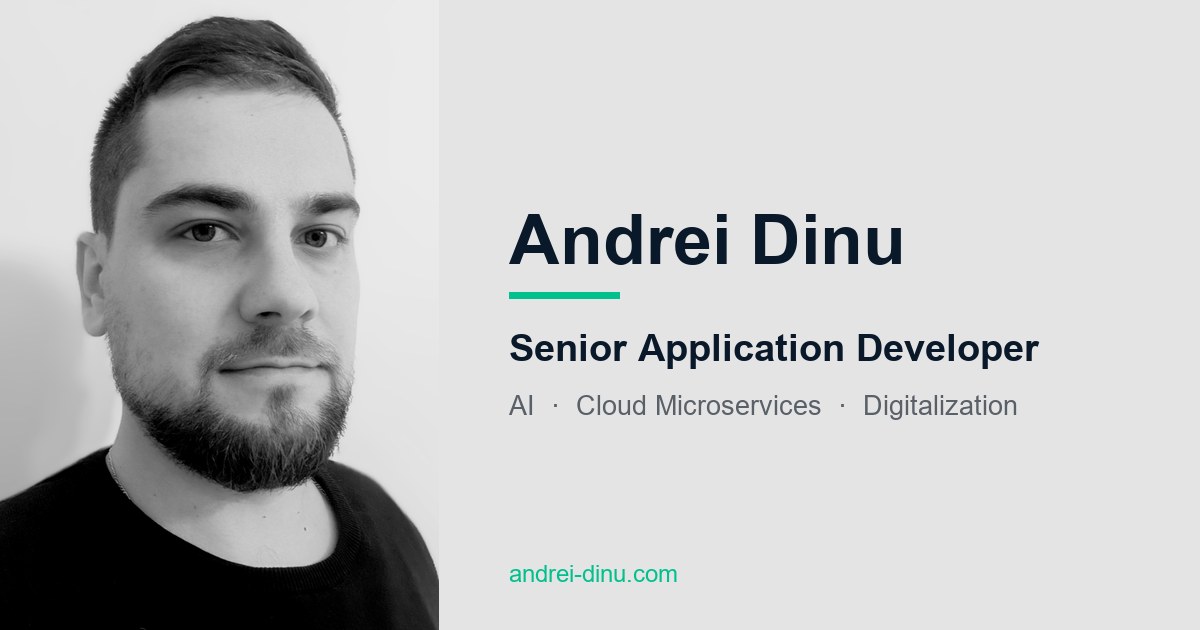 Andrei Dinu - Senior Application Developer